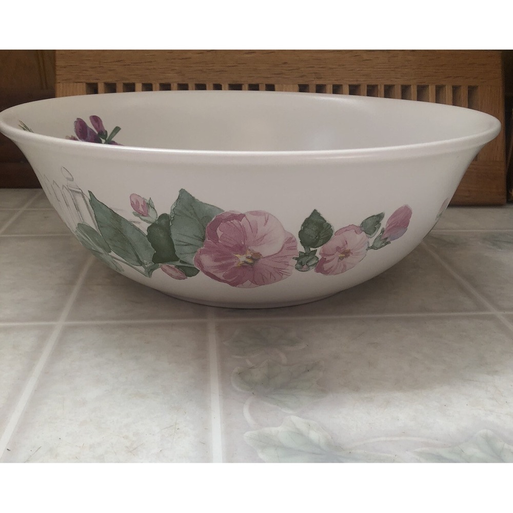 Pfaltzgraff CAPE MAY Large Serving Bowl Foxglove Inside and Out 10.25 X 3